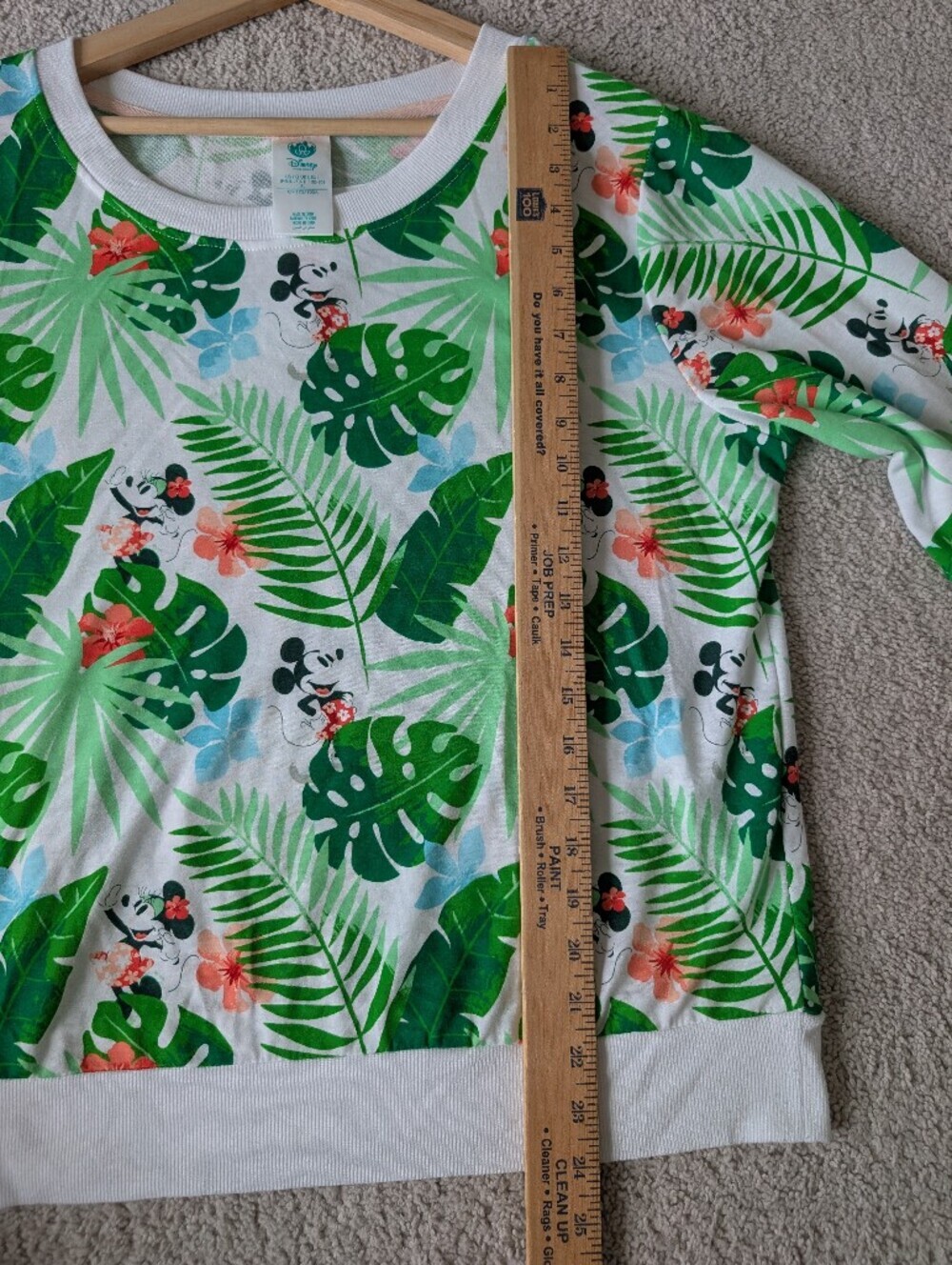 Disney Minnie Mouse Pull Over Crew Neck Tropical Floral Long Sleeve Womens Large - Picture 8 of 8